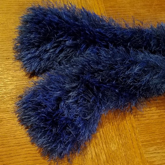Bright Blue Fuzzy Scarf - Picture 2 of 3